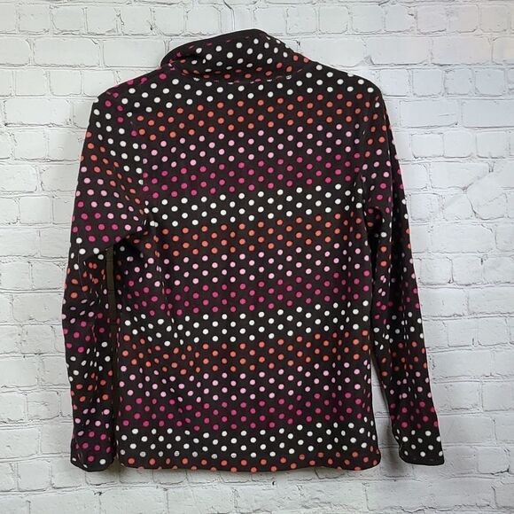 Old Navy Brown Fleece Polka Dot Quarter Zip Pullover Women's Medium Sweatshirt - Picture 6 of 8